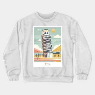 Leaning Tower of Pisa Pastel Panorama Crewneck Sweatshirt